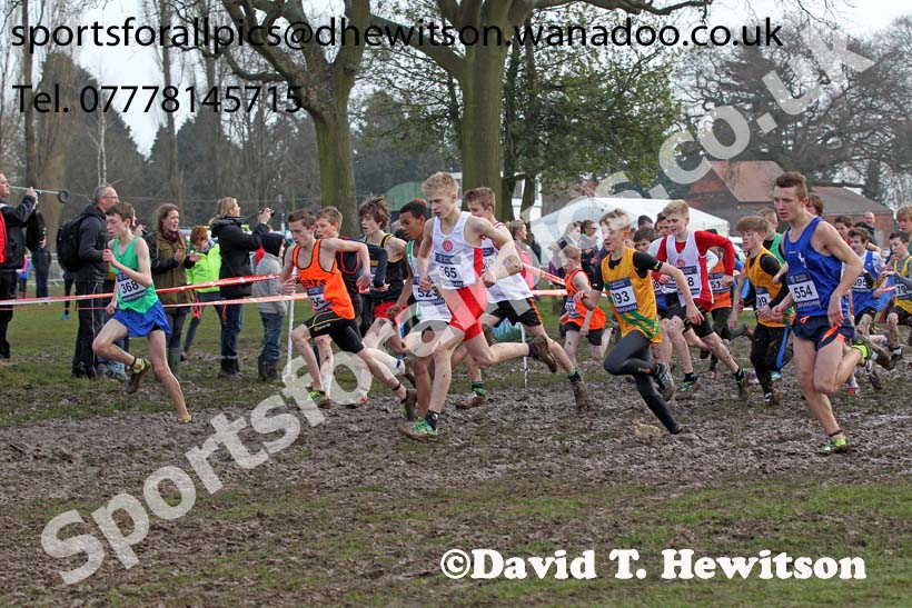 Start of the of the under-13 boys Inter Counties Cross Country, Cofton Park, Birmingham. Photo: David T. Hewitson/Sports for All Pics